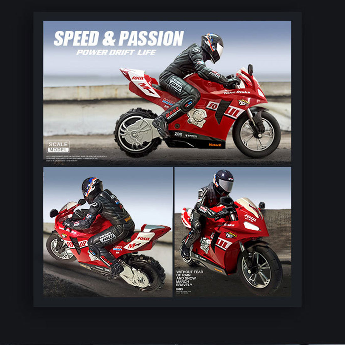 1/6 scale 2.4ghz rc dual-motor electric two-wheel self-balancing motorcycle model with six-axis gyroscope