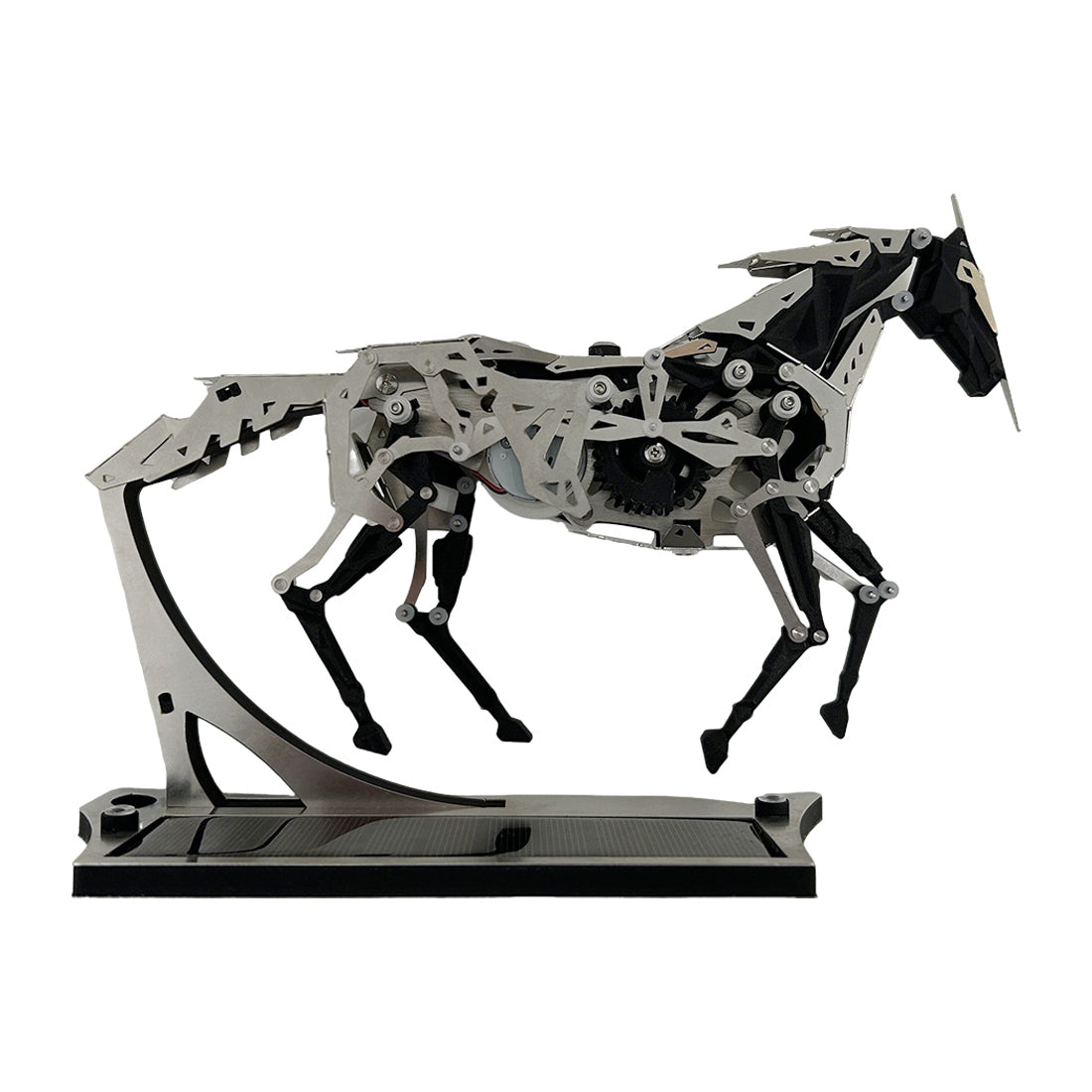 3d metal puzzle solar-powered bionic mechanical horse model kit-diy industrial desktop art sculpture