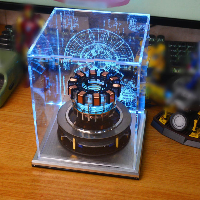 THEGO Arc Reactor Modellbausatz, Tony MK1 Lichtbogenreaktor-Modell, LED- Licht mit USB-Stromkabel, Heimdekoration, Geschenk für Filmfans (blau THEGO Arc Reactor Modellbausatz, Tony MK1 Lichtbogenreaktor-Modell, LED- Licht mit USB-Stromkabel, Heimdekoration, Geschenk für Filmfans (blau