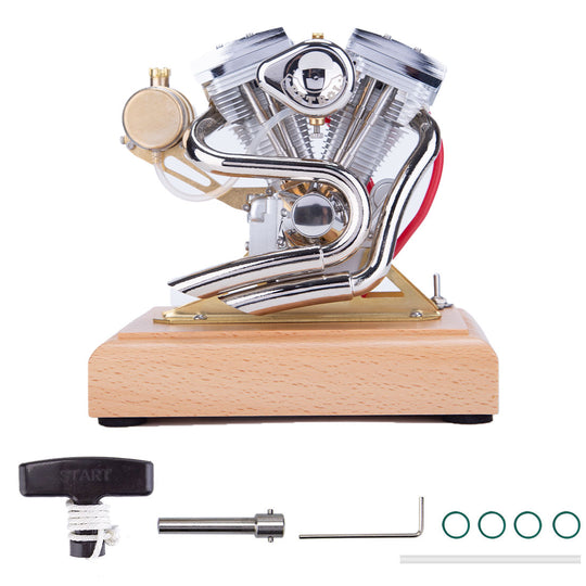 RETROL 4,2 CC V-Twin Doppelzylinder Viertakt-Benzinmotor Verbrennungsmotor Modell für Motorrad-Geschenksammlung
