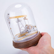 Travelling beam oil pumping machines model with North American black walnut base - EngineDIY