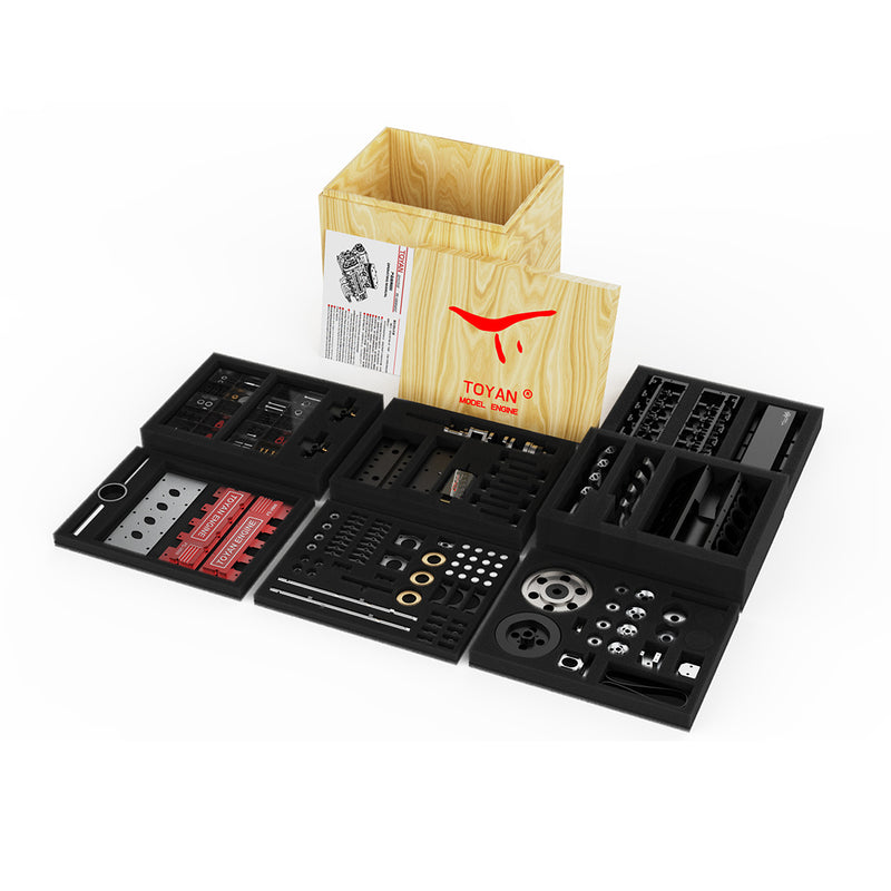 TOYAN V8 Engine FS-V800 28cc Nitro Engine - Build Your Own V8 Engine - V8 Engine Model Kit That Works - EngineDIY