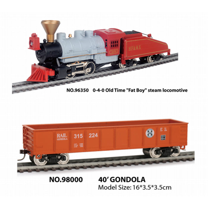 1/87 ho scale 0-4-0 old time steam locomotive model train set