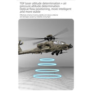 rc era c170 ah-64d 1/48 scale 2.4g 6ch flybarless military rc helicopter model with optical flow positioning, tof altitude hold, one-key inverted flight and brushless motor (rtf version)