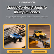 1/36 scale 2.4g 4wd proportional rc off-road car – led lights, long battery life