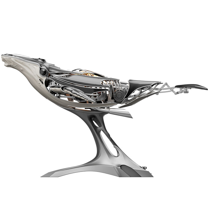3d metal mechanical humpback whale model kit– diy marine creature assembly puzzle toy