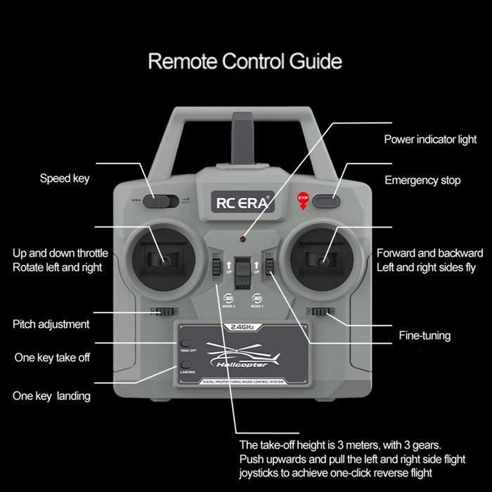 rc era c138pro 1/33 scale bell 206 2.4g 6ch flybarless single-rotor rc helicopter model with one-touch inverted flight (rtf version/police livery)