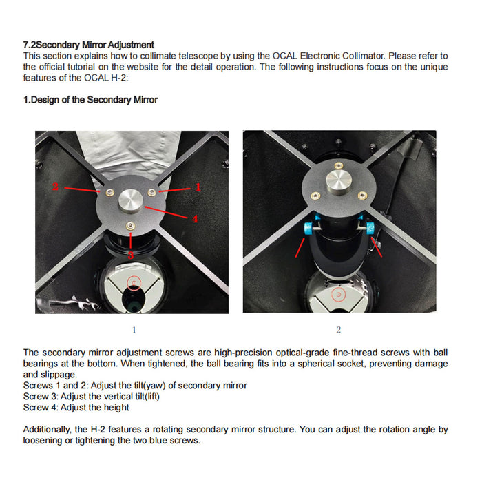 OCAL H-2 D206mm F2.72 560mm Focal Length Newtonian Reflector Telescope (Model H-206) - EngineDIY