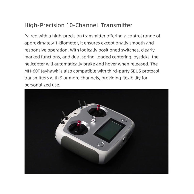 FLYWING MH-60T 2.4G 6CH 470-Class Quick-Release 4-Rotor Scale RC Military Helicopter Model with ACE Flight Controller, GPS Positioning & Left/Right-Hand Control - EngineDIY