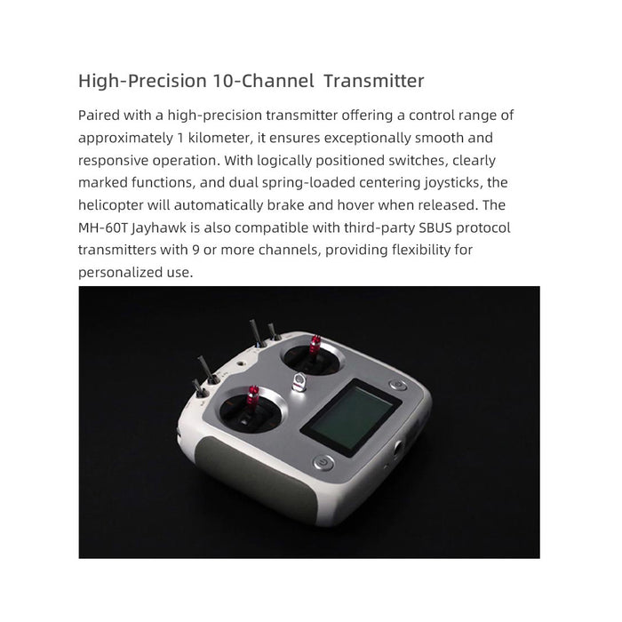 FLYWING MH-60T 2.4G 6CH 470-Class Quick-Release 4-Rotor Scale RC Military Helicopter Model with ACE Flight Controller, GPS Positioning & Left/Right-Hand Control