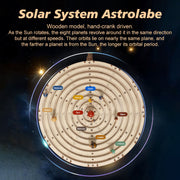 3d wooden mechanical orrery solar system model kit, diy stem educational desktop display (413pcs)