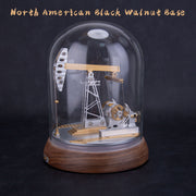 Travelling beam oil pumping machines model with North American black walnut base - EngineDIY