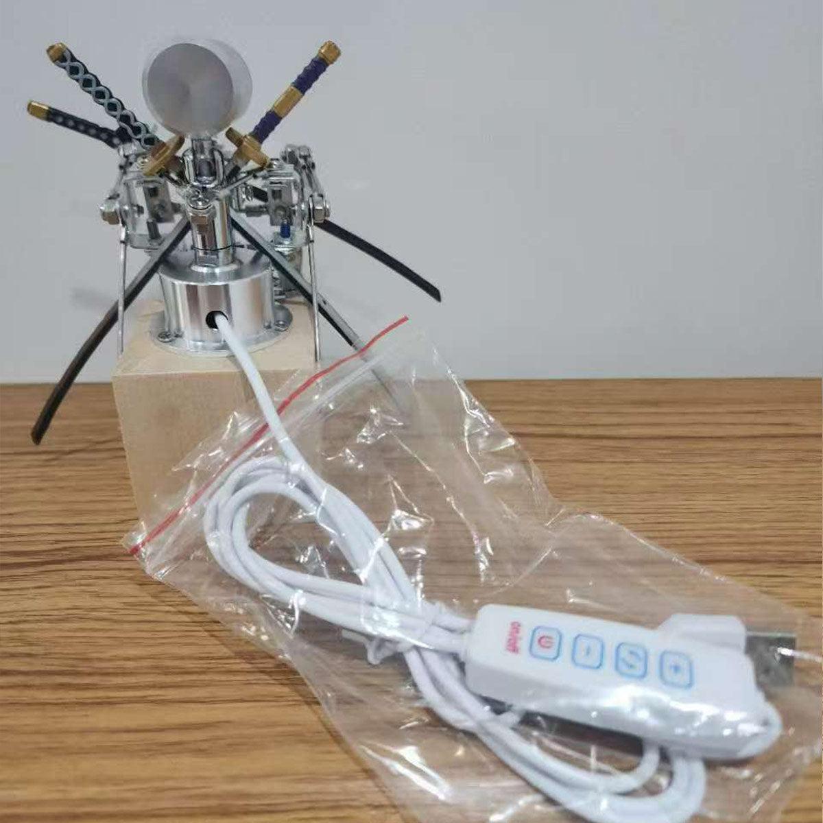 3d metal steampunk shining blade steel samurai model