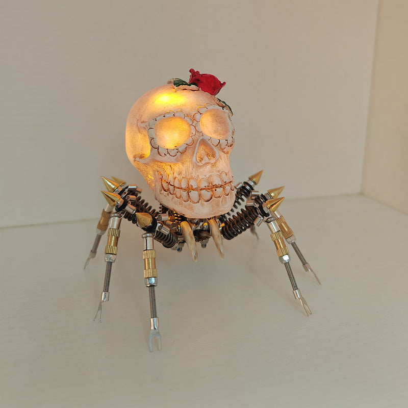 3D Metal Skull Spider Night Light Assembly Model Kit 