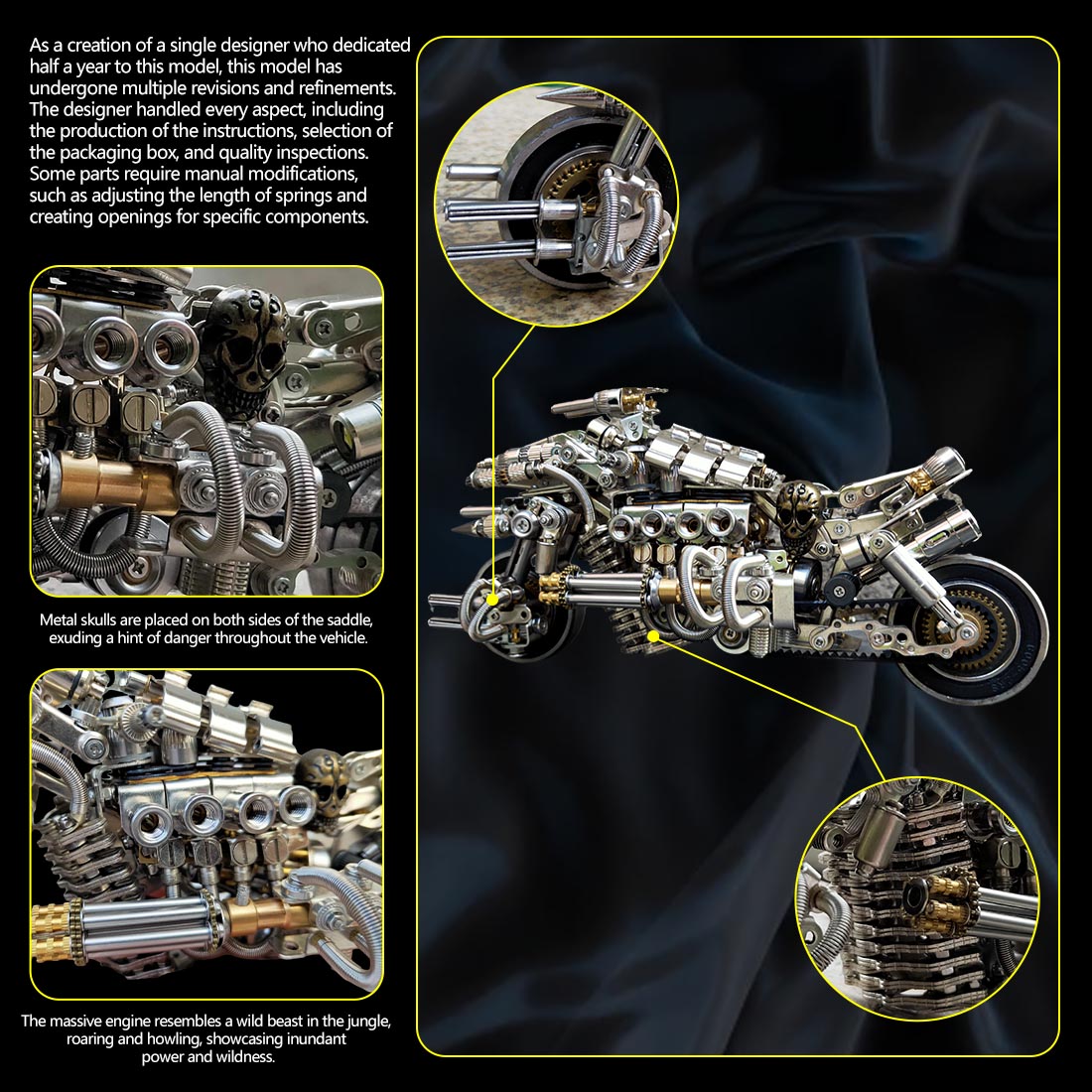 desperate pursuit motorcycle 3d diy metal assembly model creative ornament