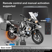 1/6 alloy r1250gs rc motorcycle model with remote control, ignition, sound, led lights & exhaust spray