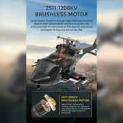 yuxiang f02-v 1/34 scale airwolf rc helicopter 2.4g 6ch 3d/6g flybarless helicopter rtf with lights, brushless motor, gyro stabilization