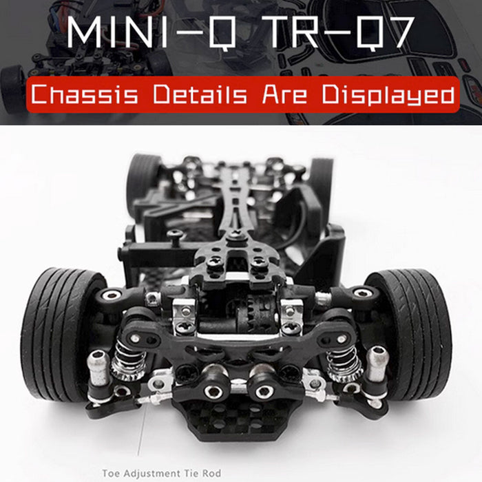 MINI-Q TR-Q7 1/28 2.4G RC Electric 4WD Brushless High-end Drift Drag Racing Car Model Vehicle Toy Set