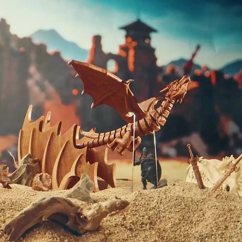 handcrafted wooden western dragon dynamic model