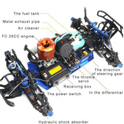 hsp 94972 1/8 scale 2.4g 4wd rc off-road car model with fc.26cxp nitro engine