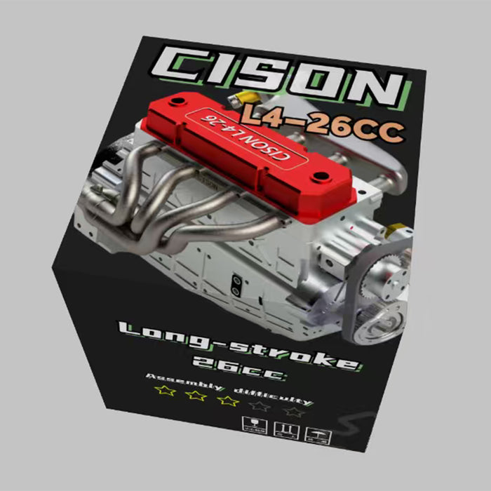 CISON L4-175 17.5cc Mini OHV Inline 4 Cylinder 4 Stroke Water-cooled L4 RC Gasoline Engine Model - Speed Up to 8,000rpm - EngineDIY