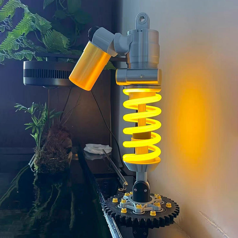 3d printed suspension damper led desk lamp, automotive mechanical table light with type-c dimming