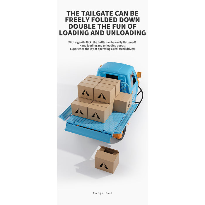 1/10 scale 2.4g full-proportional rc three-wheeler with realistic reverse sound, synchronized lights and adjustable gears