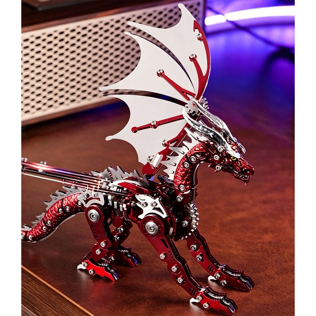 3D Mechanical Pterosaur Metal DIY Model Kit, Stainless Steel Assembly Sculpture for Display and Collection (313+PCS)