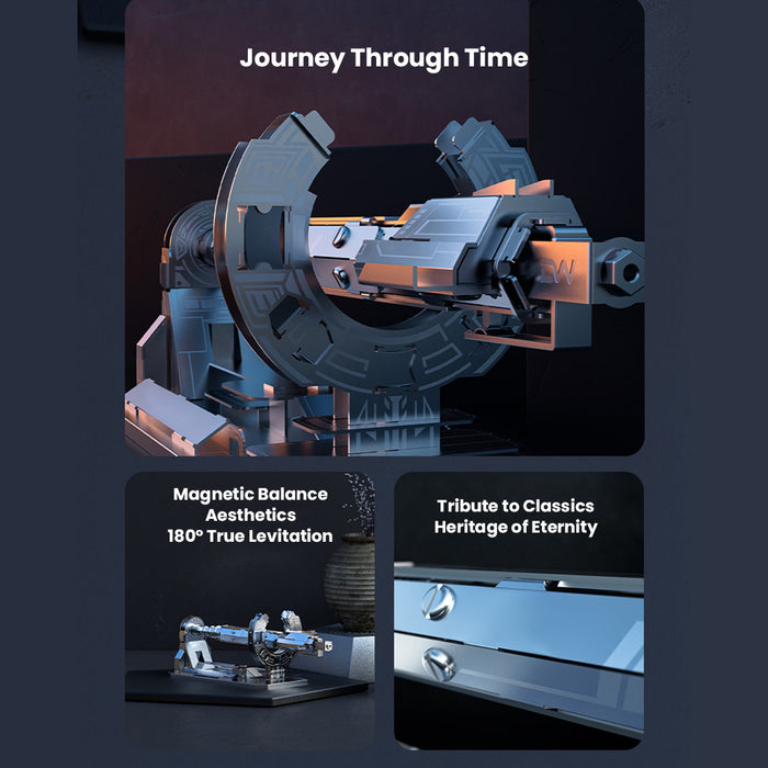 Mechanical Assembly Space Starship Pen with Magnetic Floating Base - Desk Decoration &amp; Gift Set for Students