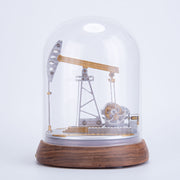 Travelling beam oil pumping machines model with North American black walnut base - EngineDIY
