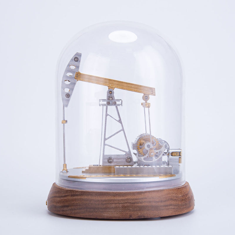 Travelling beam oil pumping machines model with North American black walnut base - EngineDIY