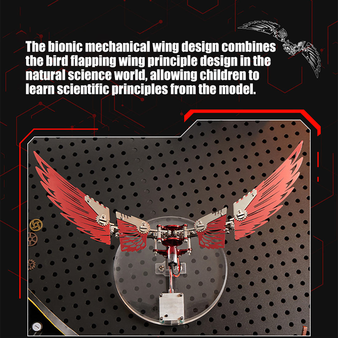 flaming shadow 3d metal mechanical ornithopter assembly model kit with mechanical transmission
