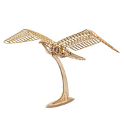 wooden mechanical dove model kit, 110cm wingspan flapping bird with gear-driven motion, diy assembly kit for wall display