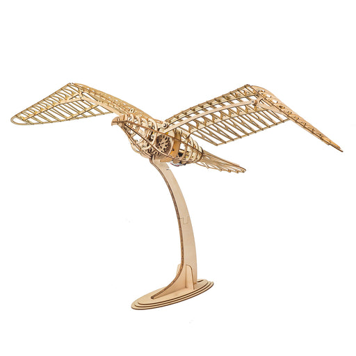 wooden mechanical dove model kit, 110cm wingspan flapping bird with gear-driven motion, diy assembly kit for wall display