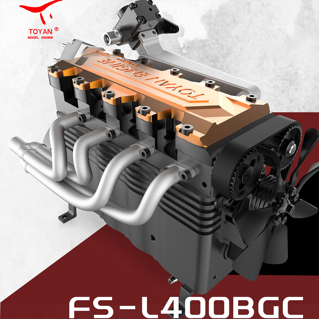 TOYAN FS-L400BGC 14CC Inline 4 Cylinder 4 Stroke OHC L4 Water-cooled G ...