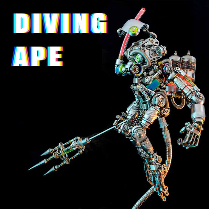3D Mechanical Diver Ape DIY Metal Assembly Model Colorful Creative Ornament -700+PCS
