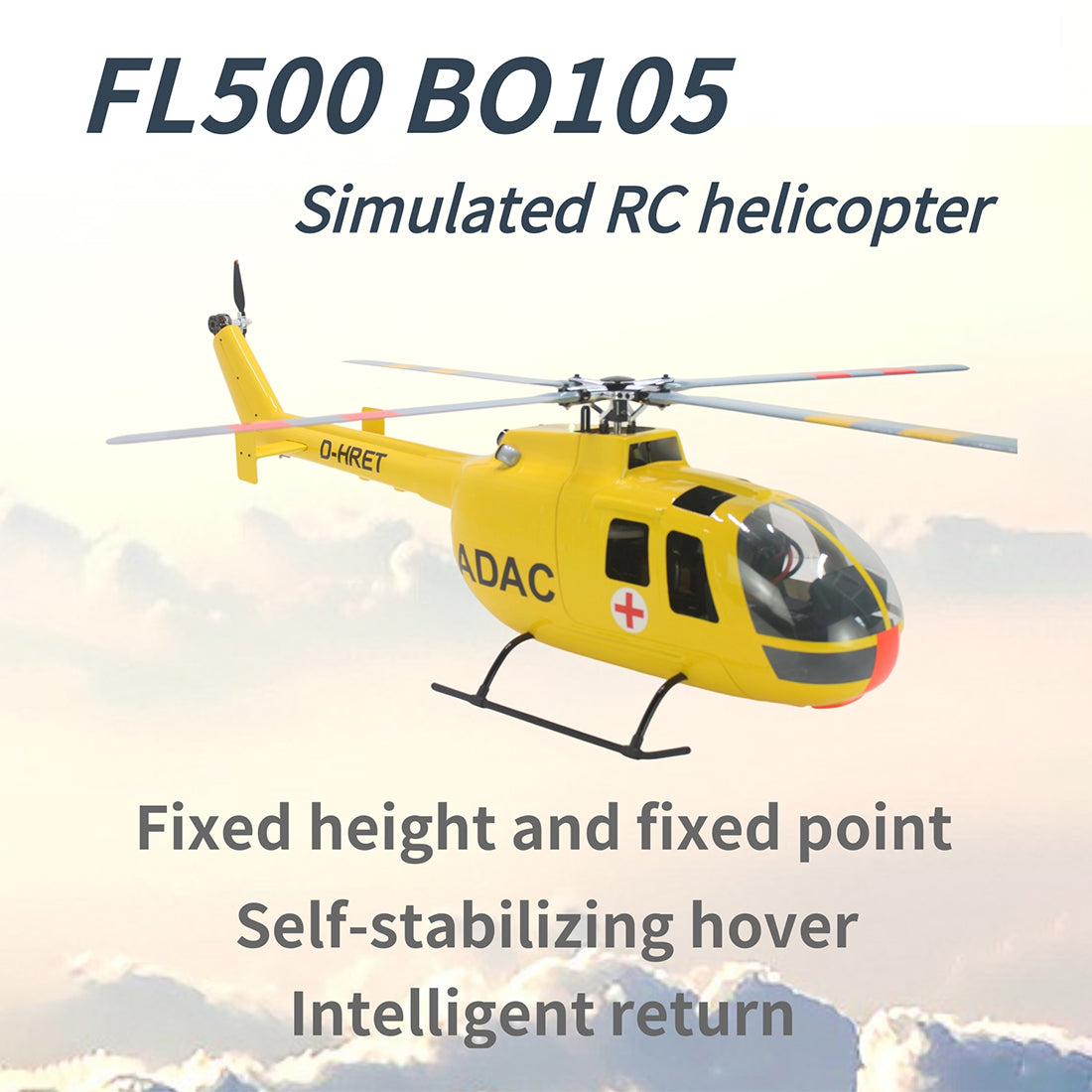  Fl500 Bo105 500-Class 2.4g 6ch Scale Rc Helicopter With L7 Flight Controller & 4-Mode Gps Positioning