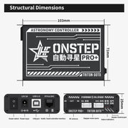 ONSTEP Auto GOTO Upgrade Kit PRO+, 12V DC 5.5×2.1 Input, Comaptible with EO3D/EXOS2 Equitorial Mount - EngineDIY