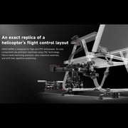h17 helicopter flight simulator controller, 17ch edgetx transmitter with cnc metal frame, collective pitch lever, cyclic stick & foot pedals