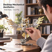 3d metal steampunk owl model kit with flapping wings