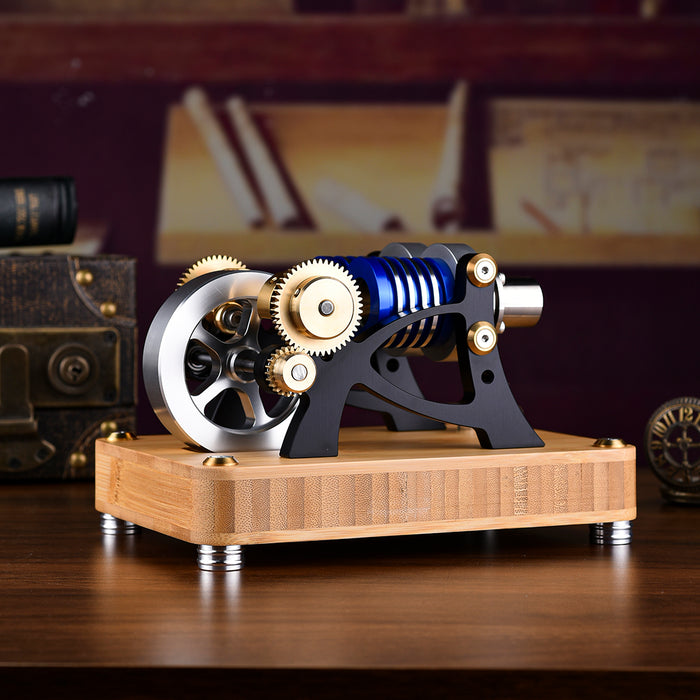 ENJOMOR α-type Double-Cylinder Double-Piston Hot Air Stirling Engine Model Toy Gift for Science and Education Machinery Enthusiasts