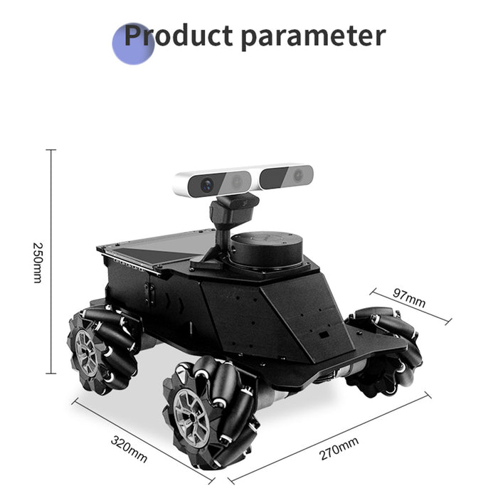 ros mecanum wheel intelligent robot car with lidar, mapping navigation & depth camera