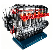 inline 6-cylinder engine model kit that works - build your own engine - transparent internal combustion engine diy assembly kit with motor drive, moving pistons and led effect