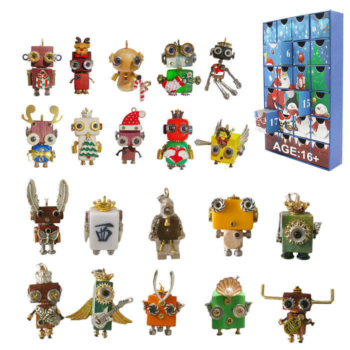 3D Metal Puzzle Punk Robots Christmas Countdown Blind Box Advent Calendar DIY Stress-Relief Assembly Parts Kit