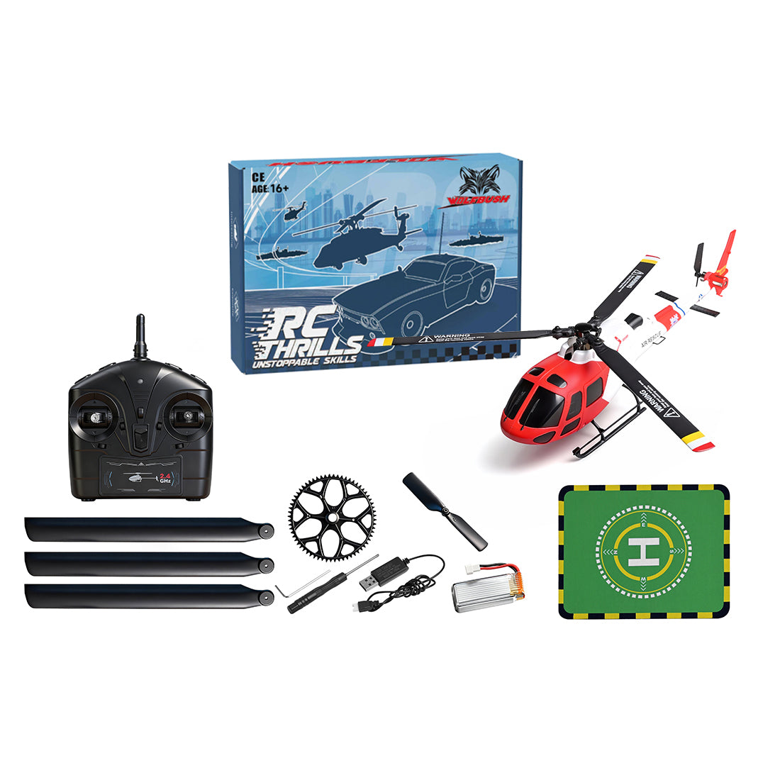 WLToys AS350 2.4G 4CH RTF Micro RC Helicopter Model Optical Flow