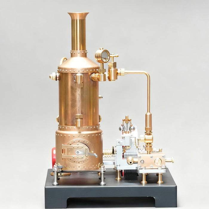 retrol se-03 working stationary mill steam engine model kit with boiler, generator and lamp stand 