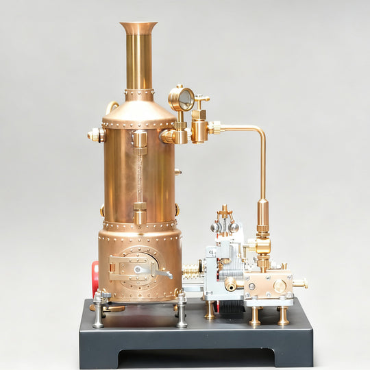retrol se-03 working stationary mill steam engine model kit with boiler, generator and lamp stand 
