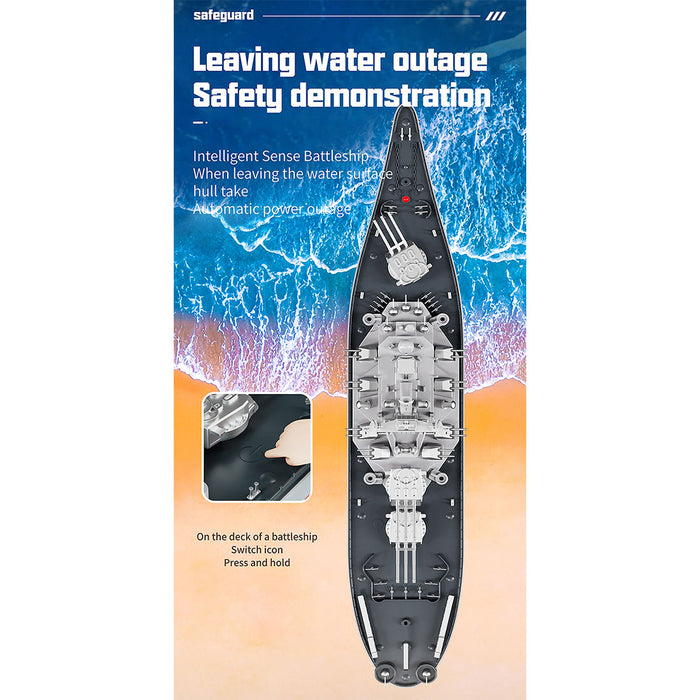 lhd-881 1/390 2.4g rc electric high-frequency twin-engine battleship model