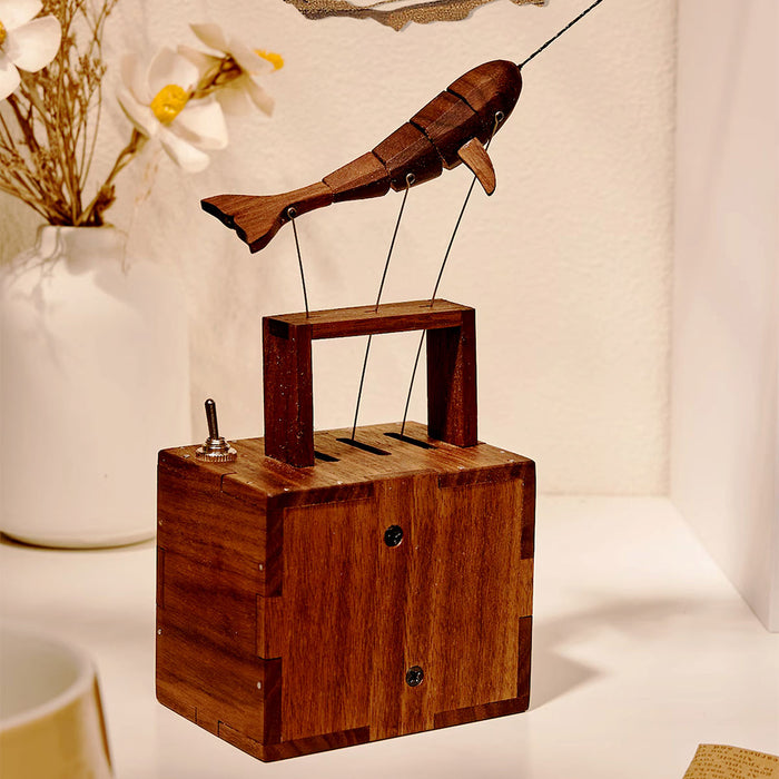 wooden whale music box dynamic model