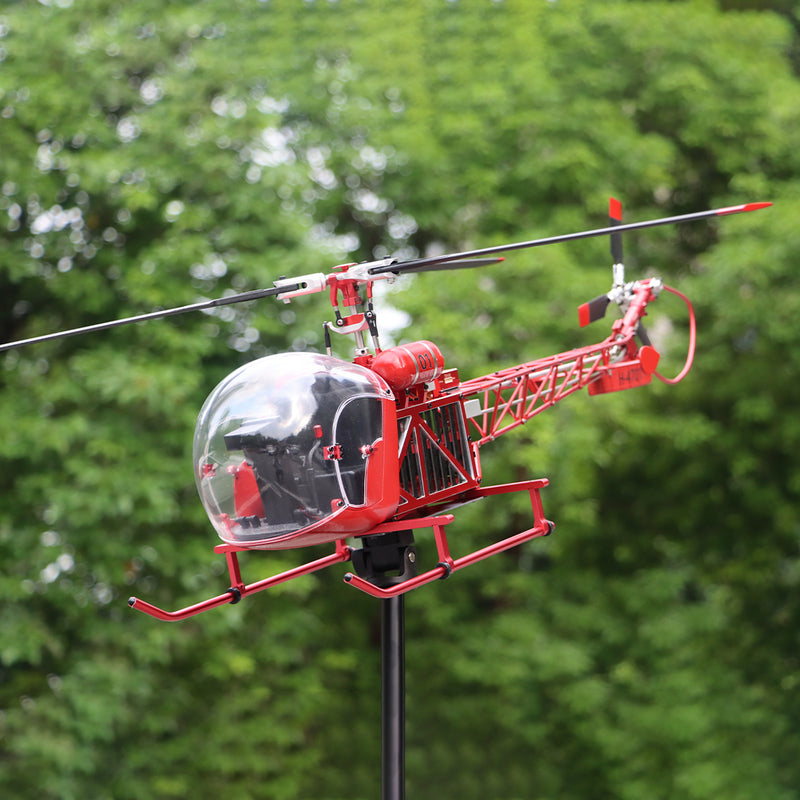 wolfbush bell-47 450-class 3-blade rc helicopter, 2.4ghz 12ch scale helicopter with brushless dfc, metal shaft drive, h1pro flight controller & openable cockpit (rtf version)